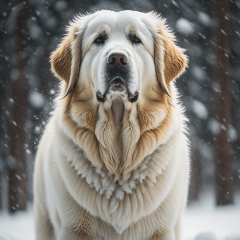 Great Pyrenees in snow