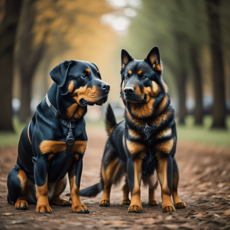 Rottweiler and German Shepherd